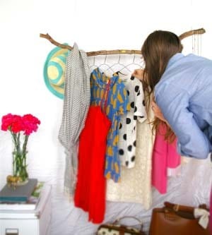 Utilize Unused Wall Space with a Rustic Clothing Bar