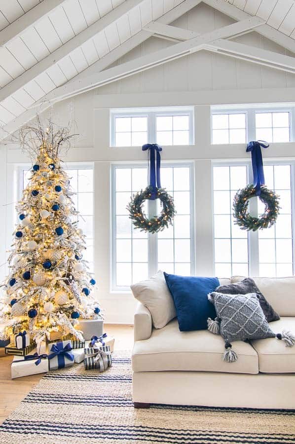 Brighten Your Christmas Tree with Blue and Gold Ornaments