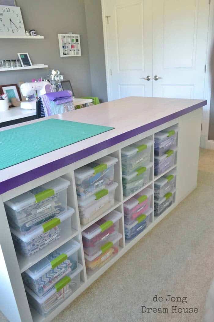 Clear Tubs and IKEA Expedit Organize Crafts