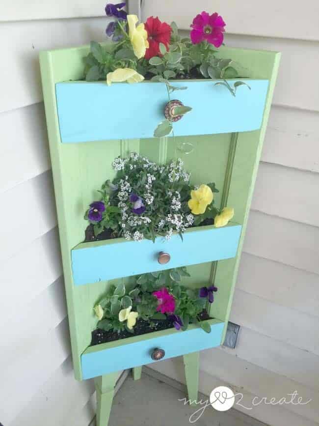 Make a Colorful Corner Planter with Repurposed Cabinetry