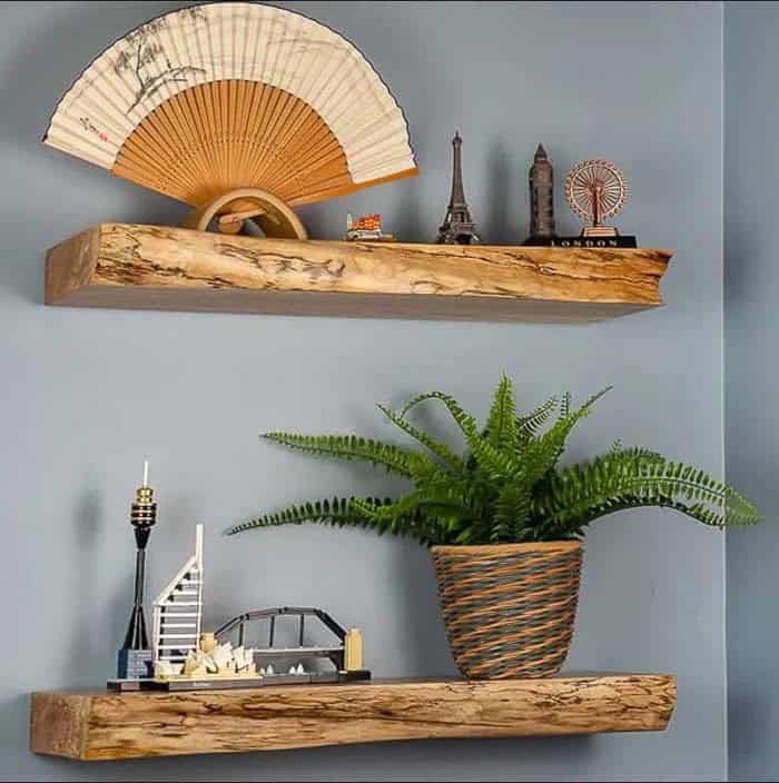 Live Edge Floating Shelves Have Natural Style