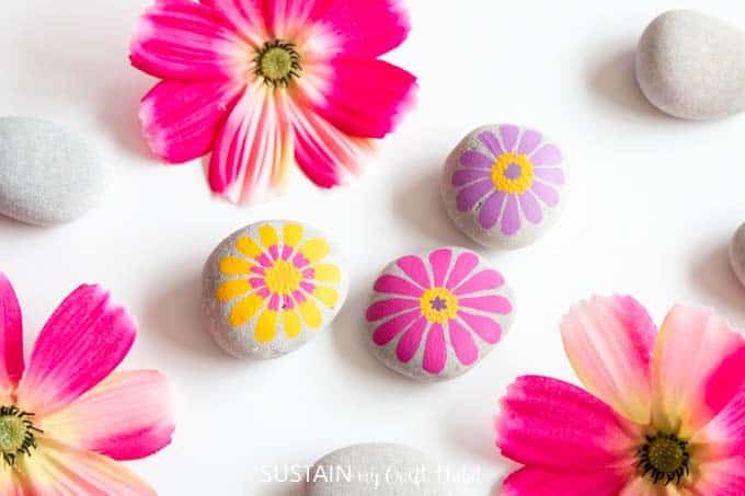 Flowers Painted Rocks