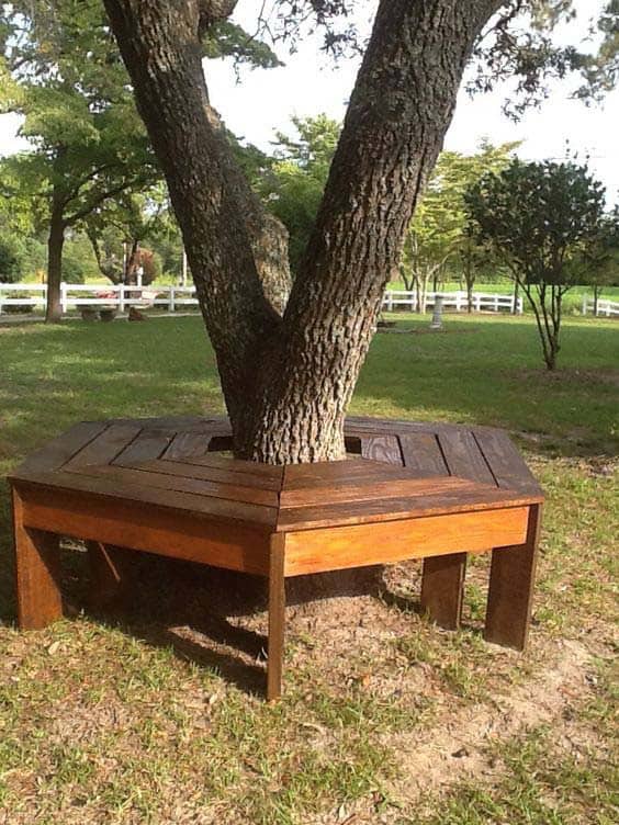 Pallet Slats Hexagon Bench