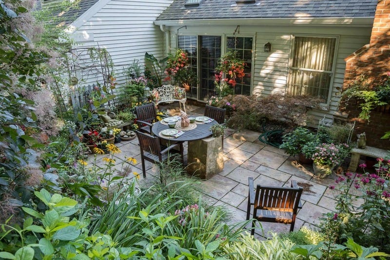 Patio Surrounded By Greenery