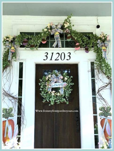 Simple Green Wreath for a Festive Easter Porch