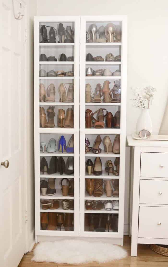 Display Your Shoes in a Glass Cabinet