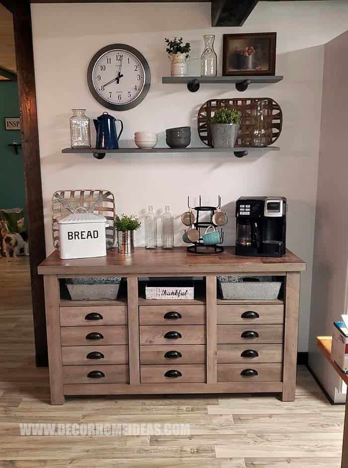 Wayfair Cabinet Coffee Station with Custom Shelves