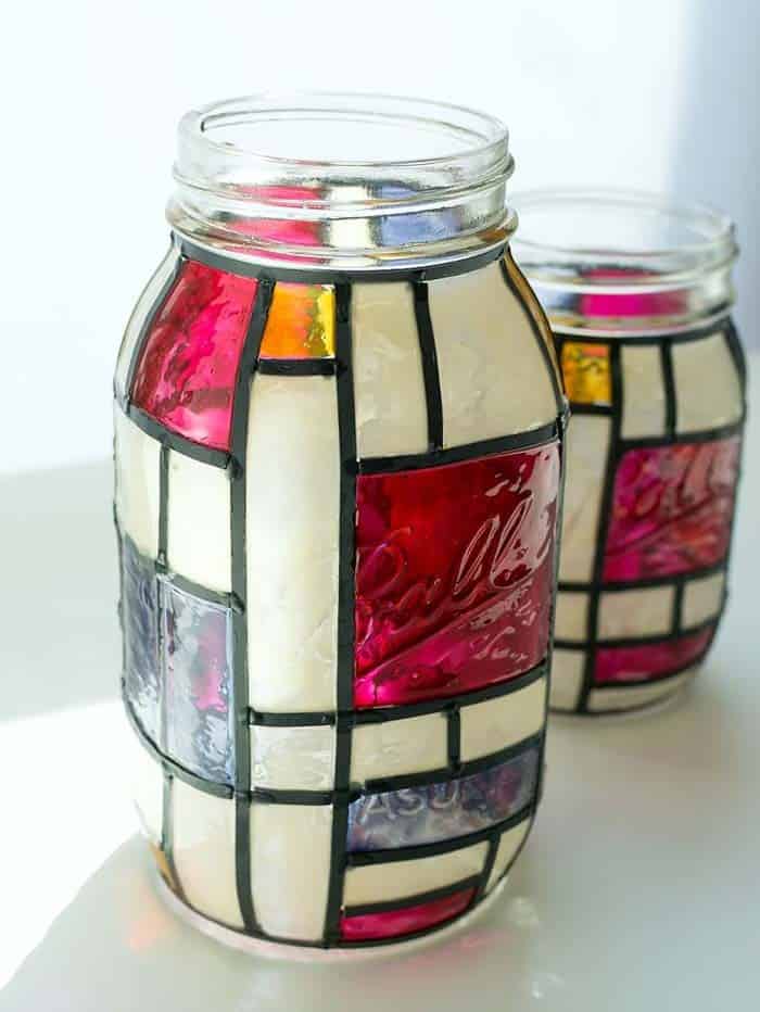 Painted Glass Jars