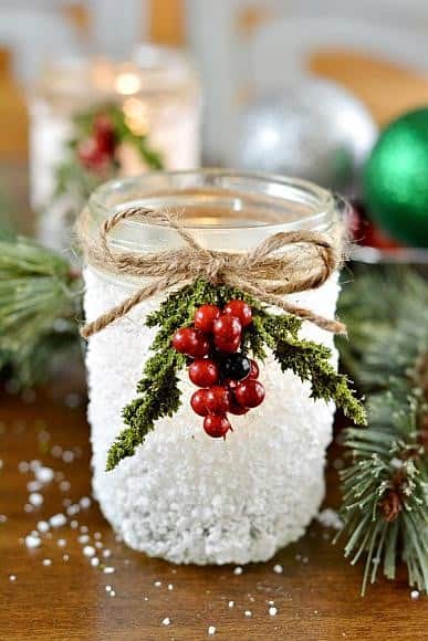 Transform Mason Jars into Snowy Decor Pieces