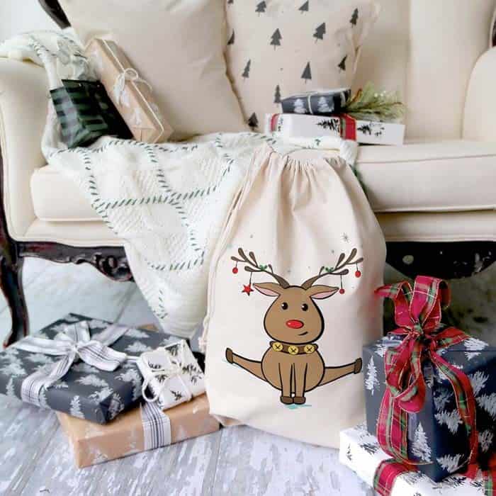 Reindeer Print Gift Bag