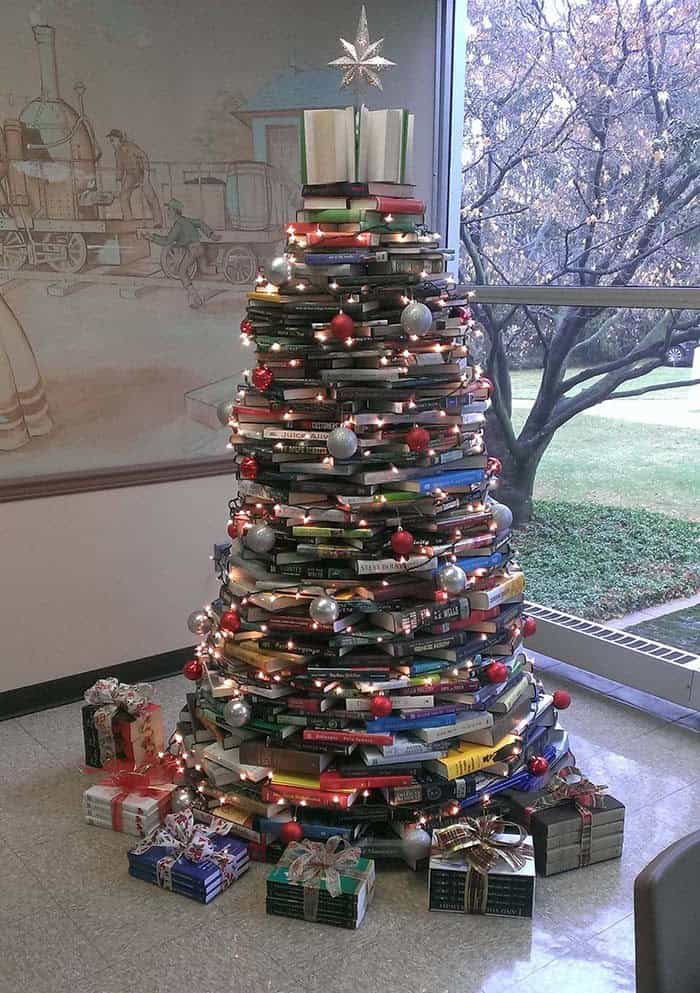 Show Off Your Book Collection with a DIY Christmas Tree