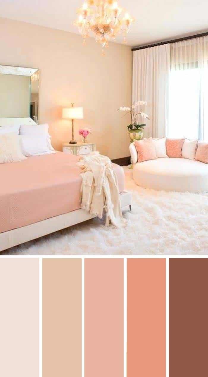 Coral Painted Bedroom