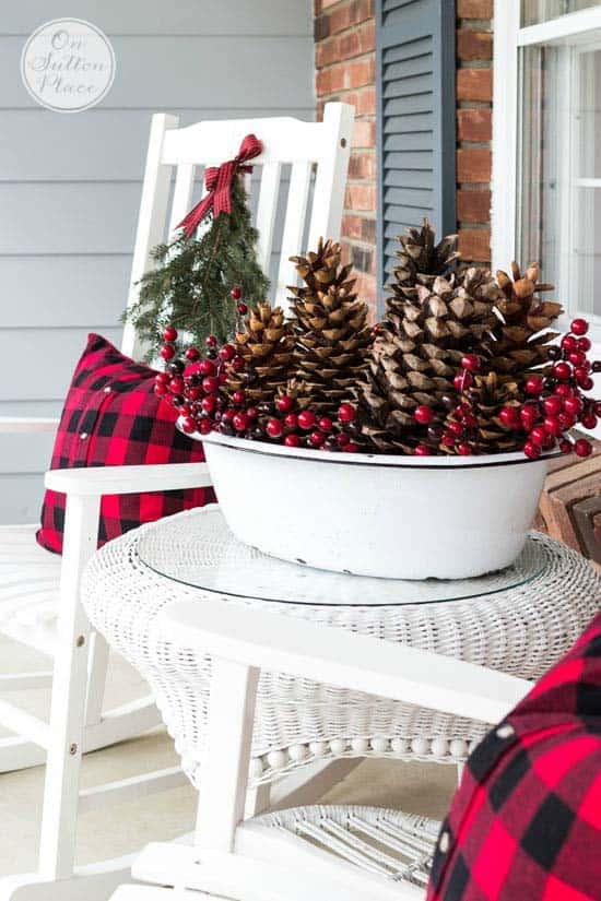 Enhance Front Porch Decor with Buffalo Plaid