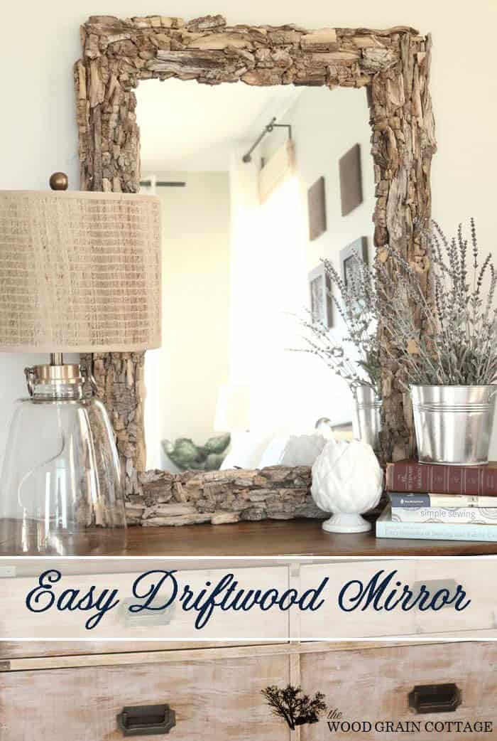 DIY Driftwood Framed Mirror Adds Texture