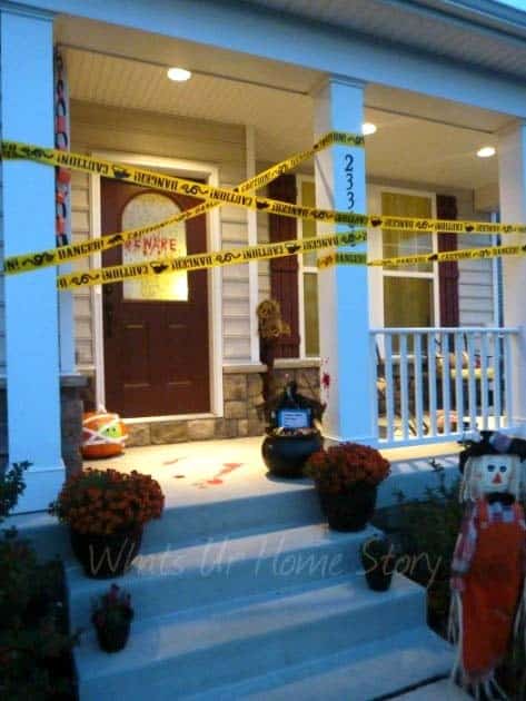 Easy Caution Tape Porch Décor