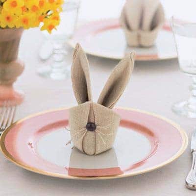 Make Easter Bunny Crafts using Burlap Napkins