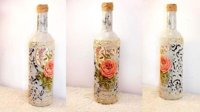 Upcycle Wine Bottles with Decoupage For Unique Designs