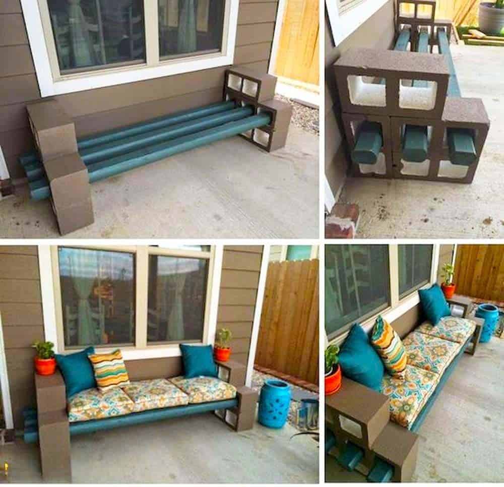 Cinder Block Bench