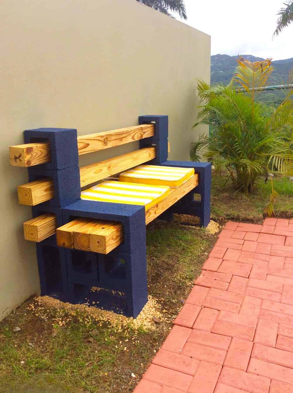 Vibrant Outdoor Bench