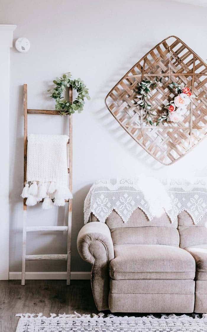 Give a Home a Makeover with White Dipped Blanket Ladder