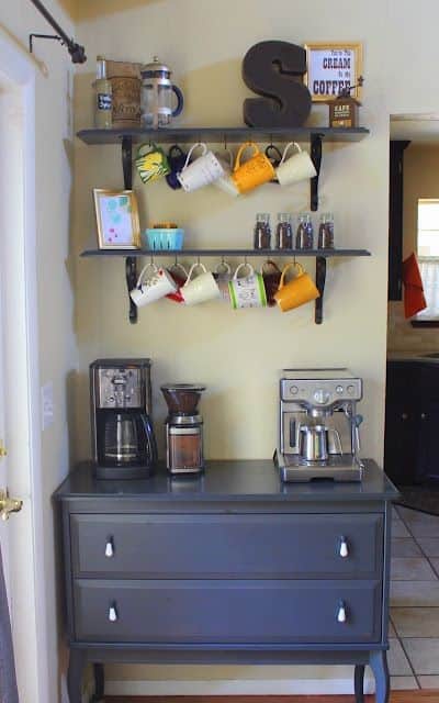 Transform an Old Dresser into a Coffee Station