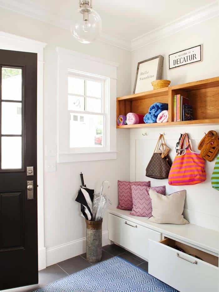 Neat and Modern Mudroom with Clean Lines and Crisp Shapes