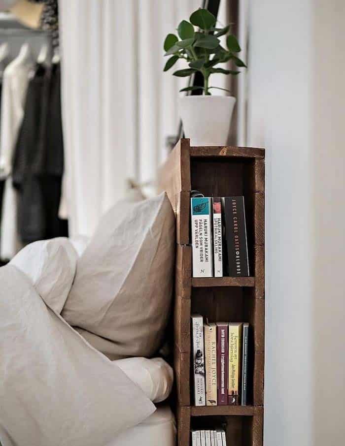 Custom Reclaimed Wood Headboard with Built-In Storage