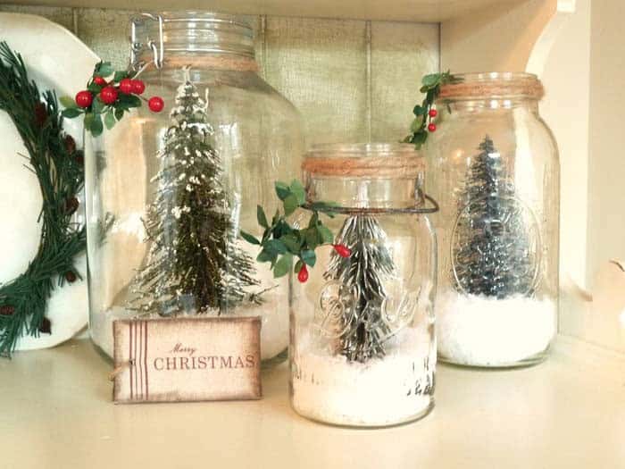 Mason Jar Mini Tree Snow Globes