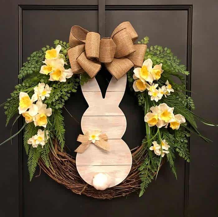 Spring Daffodil Bunny Wreath