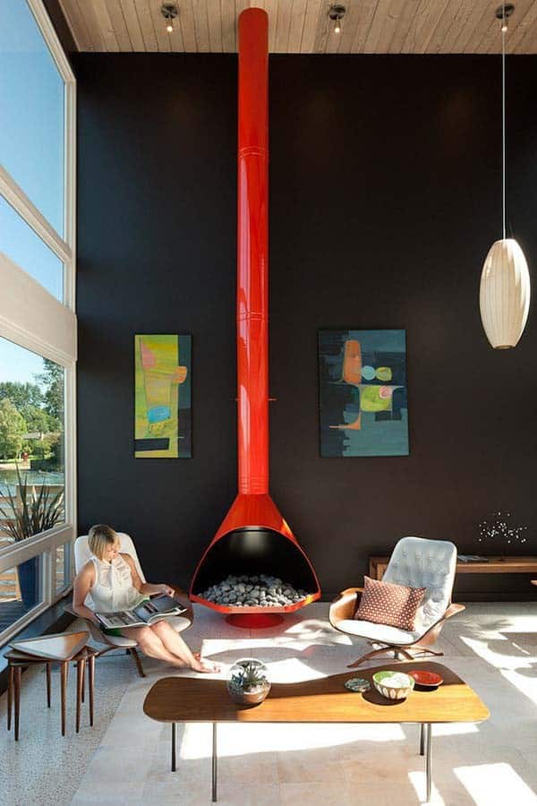 Bold Exposed Fireplace