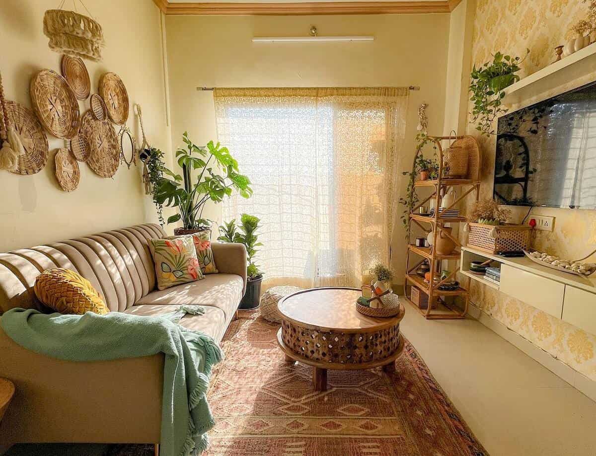 Organized Boho Living Room