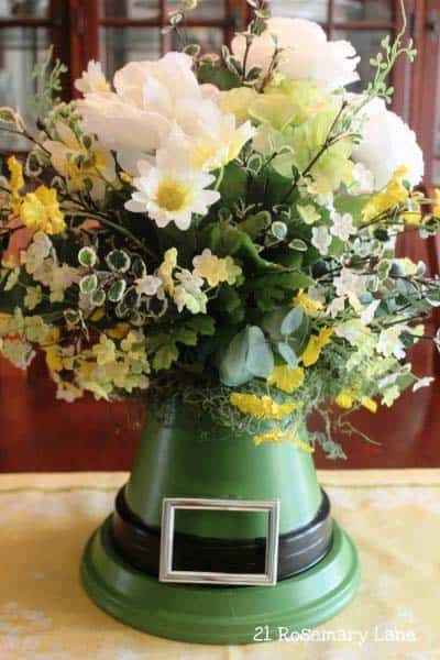 Turn a Clay Pot into a Floral Leprechaun Centerpiece