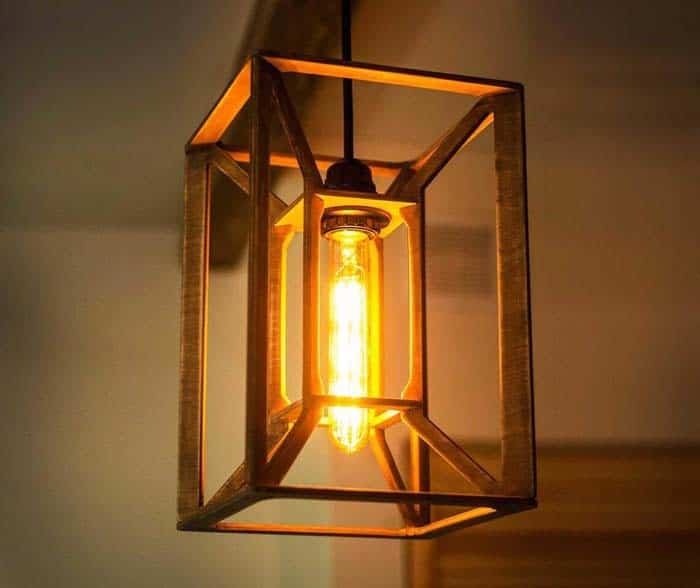 Tesseract Wood Framed Pendant Light