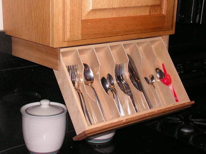 Save Drawer Space With Utensil Slide Out