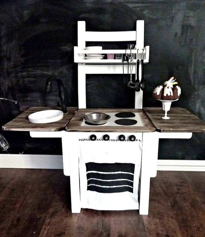 Transform Old Chairs into a Kid-Friendly Cooking Station