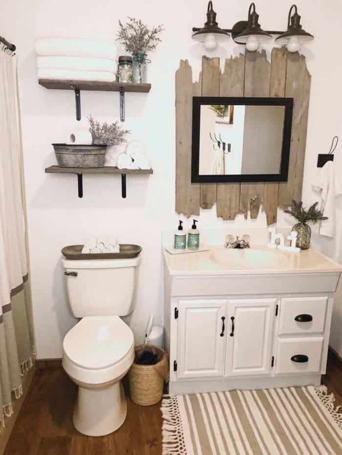 Upgrade A White Bathroom With Wood Panel Feature