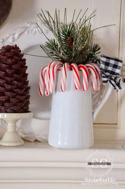 Turn a White Pitcher into a Christmas Centerpiece