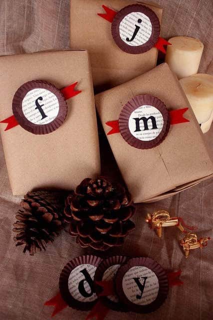 Adorn Your Presents with Monogrammed Cupcake Liners