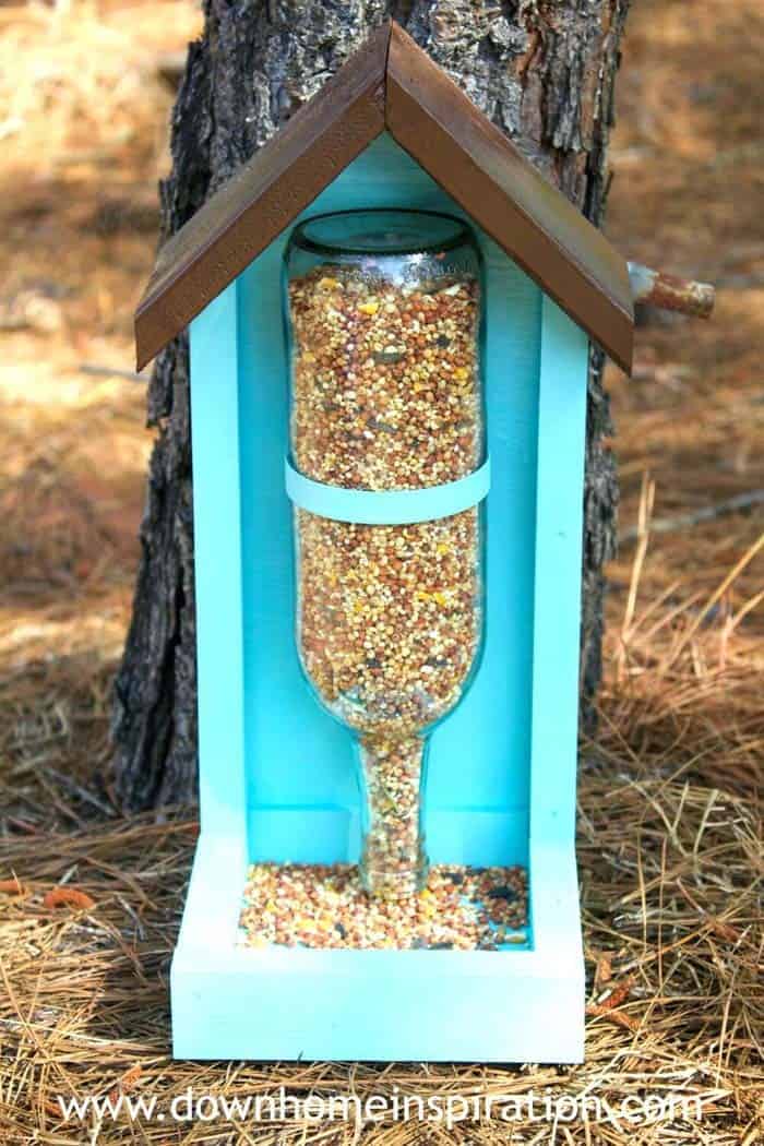 Make a Wine Bottle Bird Feeder with Scrap Wood