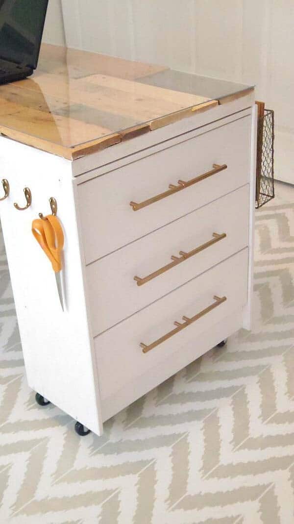 DIY Crafting Desk From Ikea Rast Dresser