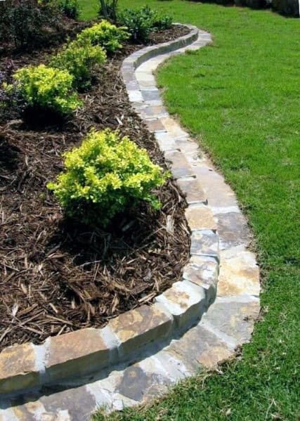 Symmetrical Green Bushes with Marble Stepped Edges