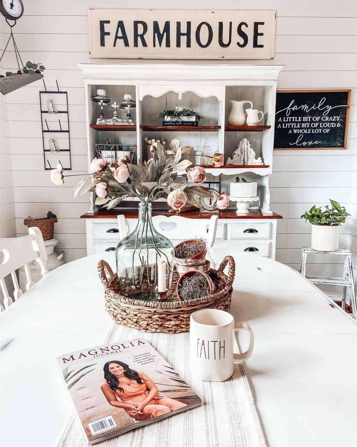 A Farmhouse Tray As A Centerpiece