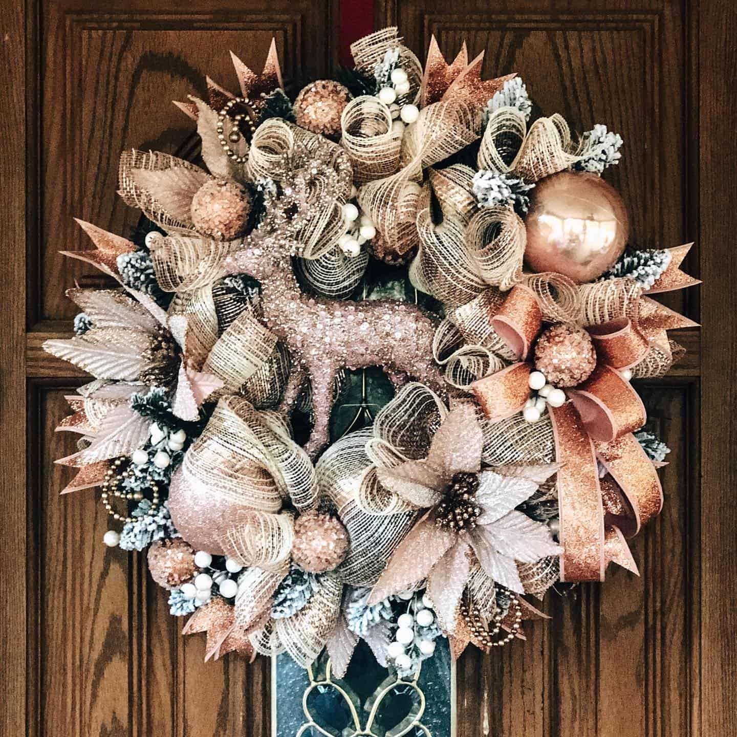 Lush Wreath In Nuances of Rose Gold