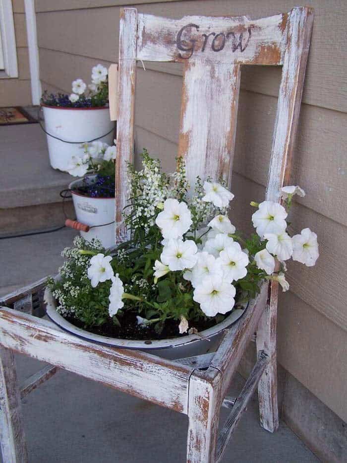 DIY Vintage Chair Planter