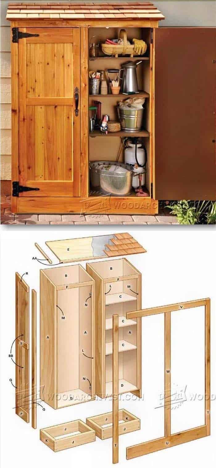 Shelf Space Holds Garden Tools