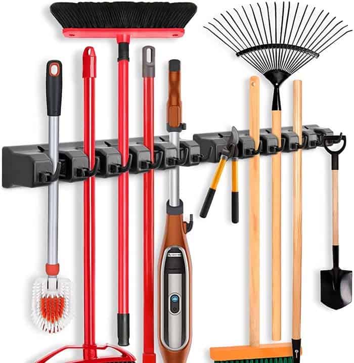 Wall Mounted Organizer Mop and Broom Storage Tool Rack