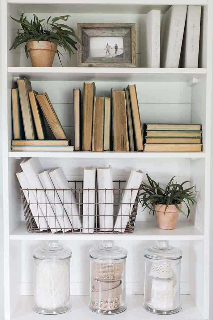 Simple Bookshelf With Shiplap Back