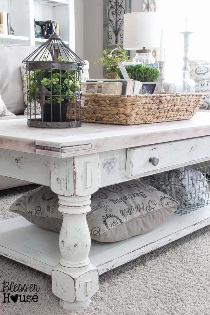 Accentuate a Vintage Coffee Table with Rustic Accessories