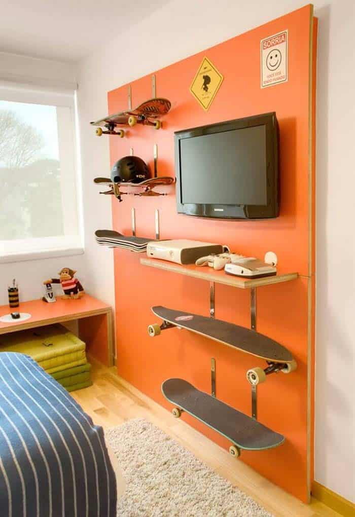 Keep Boys’ Skateboards Organized and Stored in Style