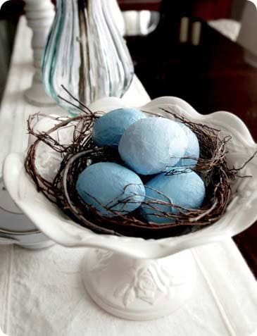 Improve Table Decor with Rustic Paper Mache Eggs